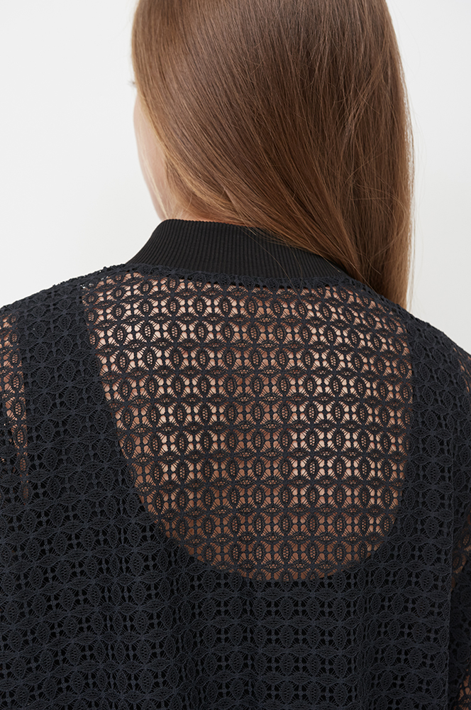 Сорочка-бомбер мереживо чорний (Р 125/7)